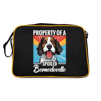 Property of a spoiled Bernedoodle - Retro Bag - black/gold - Back