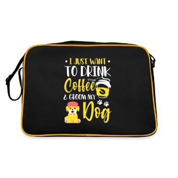 Ich Will Einfach Nur Kaffee Trinken Und Meinen - Retro Tasche - Schwarz/Gold - Hinten