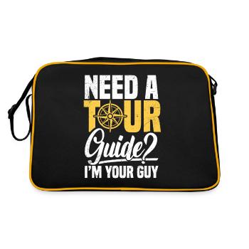 Benötigen Sie Einen Reiseführer? Ich Bin Ihr Typ - Retro Tasche - Schwarz/Gold - Hinten