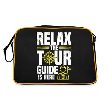Entspannen Sie Sich, Der Reiseleiter Ist Da - Retro Tasche - Schwarz/Gold - Hinten