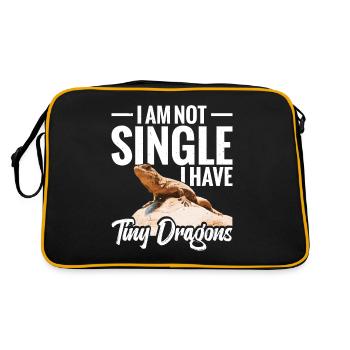 Ich Bin Nicht Alleinstehend, Ich Habe Winzige - Retro Tasche - Schwarz/Gold - Hinten