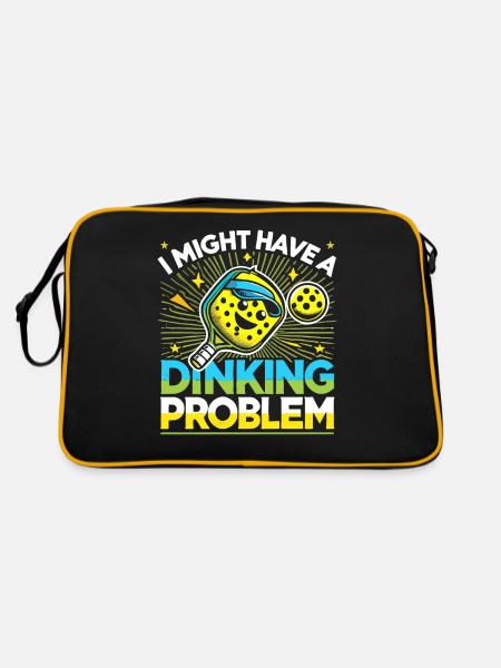 Ich könnte ein Trinkproblem haben - Retro Tasche - Schwarz/Gold - Hinten