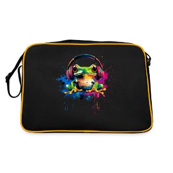 Grenouille colorée avec casque DJ crapaud animaux de la forêt - Sac Retro - noir/or - Dos