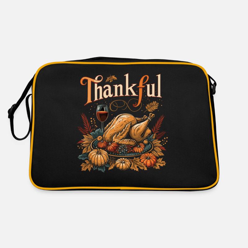Grateful Gobble Wobble Thanksgiving Retro Bag