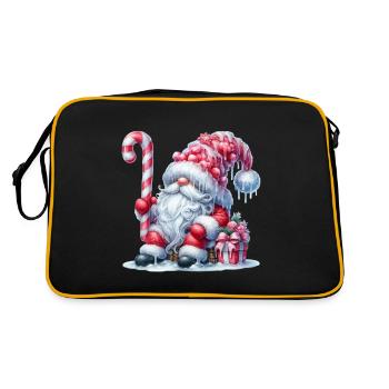 Père Noël douillet avec canne à sucre et - Sac Retro - noir/or - Dos