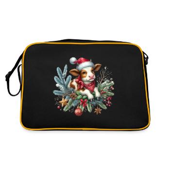 Mignon veau de Noël avec décor festif - Sac Retro - noir/or - Dos