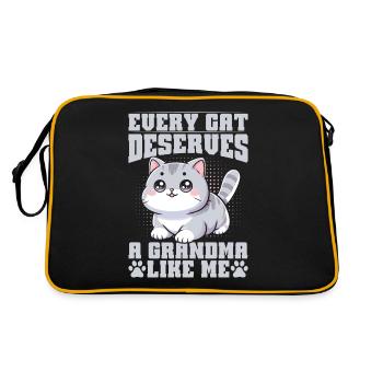 Cadeaux de grand-mère chat - Sac Retro - noir/or - Dos