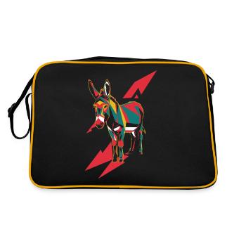 Graphique géométrique des animaux de la ferme - Âne - Sac Retro - noir/or - Dos