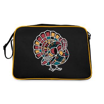 Géométrique Animaux de la Ferme Graphique Turquie - Sac Retro - noir/or - Dos