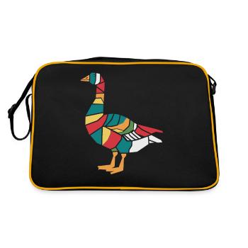 Coloré géométrique animal de la ferme graphique oie - Sac Retro - noir/or - Dos