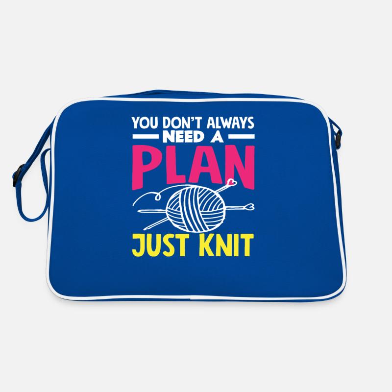 Stricken Kein Plan Einfach Stricken Retro Tasche