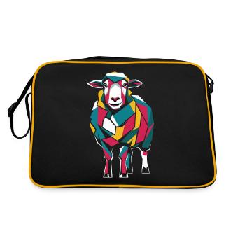 Graphique géométrique coloré d’animal de la ferme - Sac Retro - noir/or - Dos