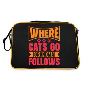 Cadeaux de grand-mère chat - Sac Retro - noir/or - Dos