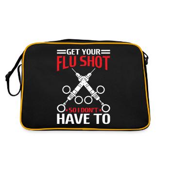 Get Your Flu Shot So I Don't Have To 6 - Retro Tasche - Schwarz/Gold - Hinten