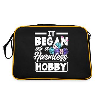 Knitting It started as a harmless hobby - Retro Bag - black/gold - Back