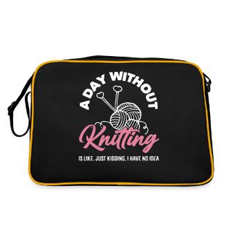 Une journée sans tricoter, je ne sais pas - Sac Retro - noir/or - Dos