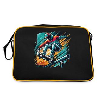 Skater on the Skateboarder Design Skatebording - Retro Bag - black/gold - Back