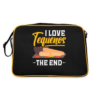 „ich Liebe Tequeños“ Am Ende - Retro Tasche - Schwarz/Gold - Hinten