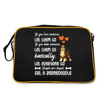 My Bernedoodle is harmless. Funny dog saying - Retro Bag - black/gold - Back