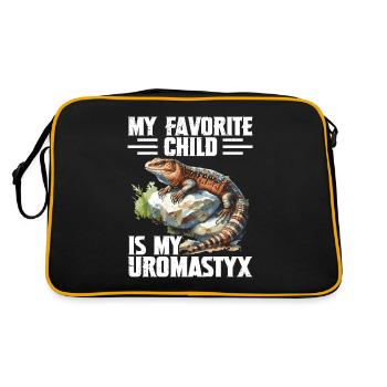Mon enfant préféré est mon Uromastyx - Sac Retro - noir/or - Dos
