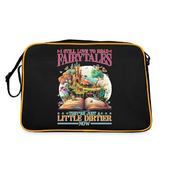 I Love Fairytales Just A Little Dirtier Now - Retro Tasche - Schwarz/Gold - Hinten