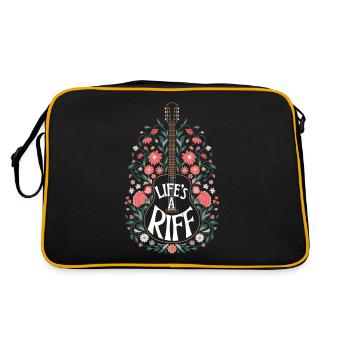 Guitar Player Life Riff Music Art - Retro Bag - black/gold - Back