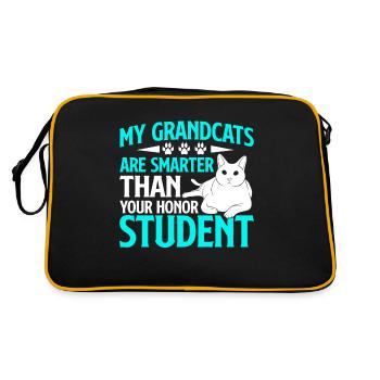 Cadeaux de grand-mère chat - Sac Retro - noir/or - Dos