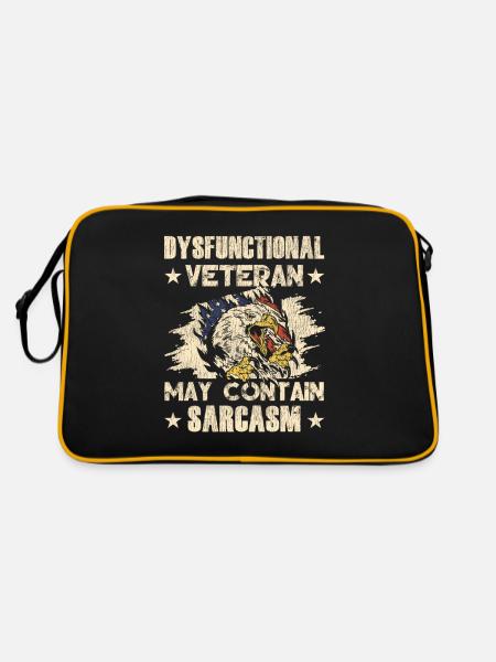 Veteran Medicated Dysfunctional - Retro Tasche - Schwarz/Gold - Hinten
