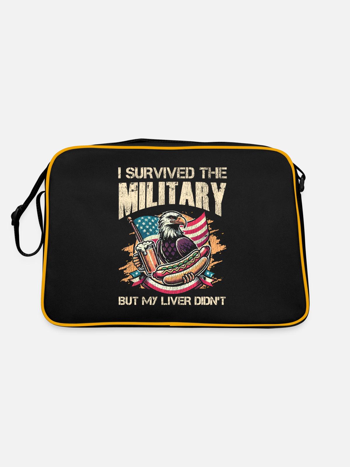 Veteran Medicated Dysfunctional - Retro Tasche - Schwarz/Gold - Hinten