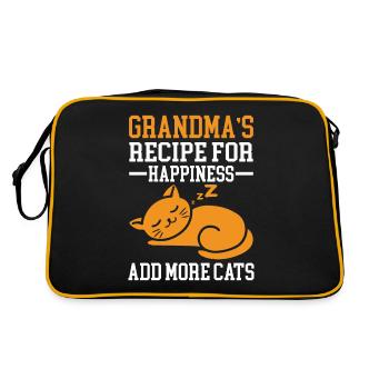 Cadeaux de grand-mère chat - Sac Retro - noir/or - Dos