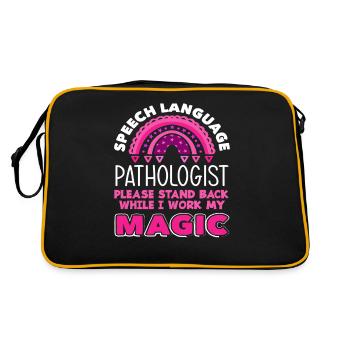 Logopäde Bitte Abstand Halten Magie Wirken - Retro Tasche - Schwarz/Gold - Hinten