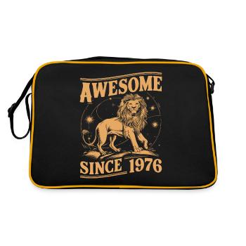 Leo Astrological Sign Zodiac Birthday Year 1976Leo - Retro Tasche - Schwarz/Gold - Hinten