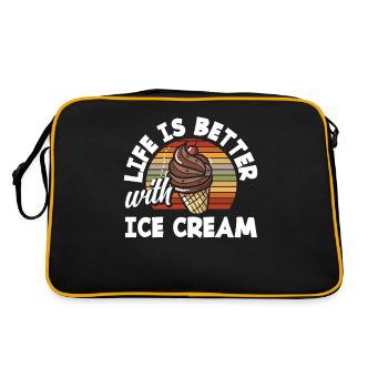 La vie est meilleure avec les amateurs de glaces - Sac Retro - noir/or - Dos