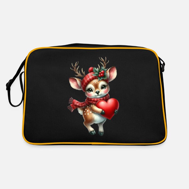 Renne mignon avec cœur pour la période de Noël Sac Retro