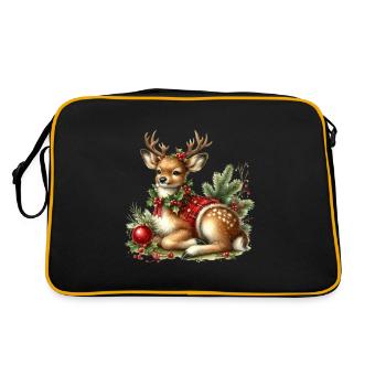 Fauve de Noël avec couronne festive - Sac Retro - noir/or - Dos