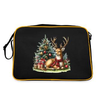 Ambiance festive de Noël avec des cerfs - Sac Retro - noir/or - Dos