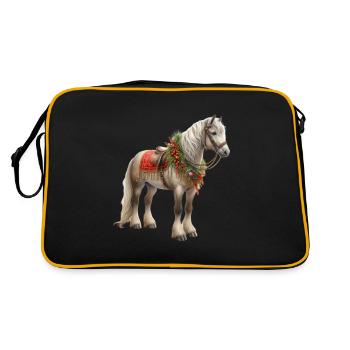 Cheval de Noël avec bride festive - Sac Retro - noir/or - Dos