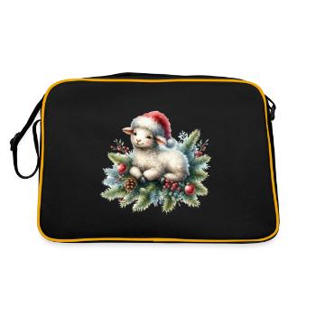 Mignon mouton de Noël avec des branches de sapin - Sac Retro - noir/or - Dos