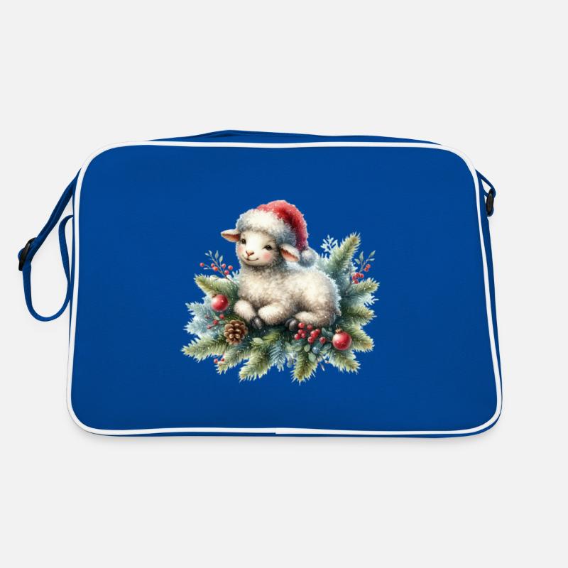 Mignon mouton de Noël avec des branches de sapin Sac Retro