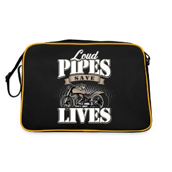 Moto Motard Motard Loud Pipes Enregistrer - Sac Retro - noir/or - Dos