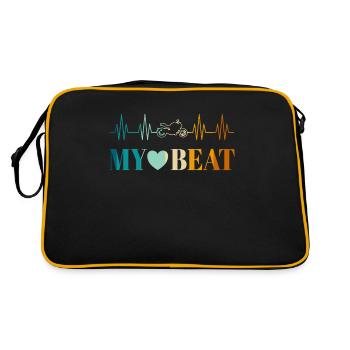 Motard Motard Heartbeat ECG Moto - Sac Retro - noir/or - Dos