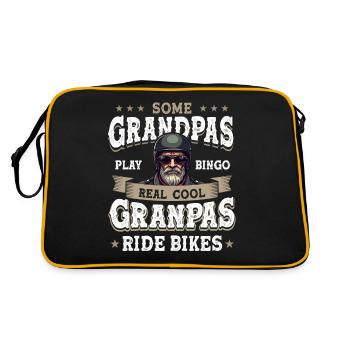 Some Grandpas Play Bingo Real Grandpas Ride - Retro Tasche - Schwarz/Gold - Hinten