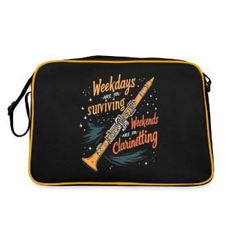 Clarinette, clarinettiste - Sac Retro - noir/or - Dos