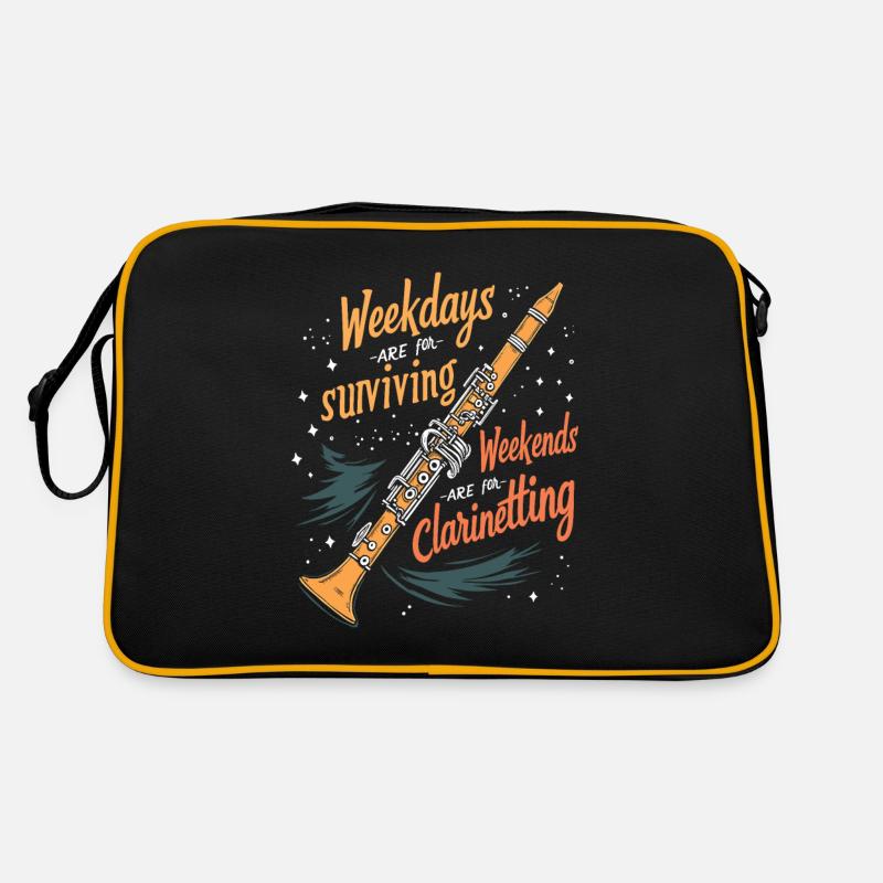 Clarinette, clarinettiste - Sac Retro - noir/or