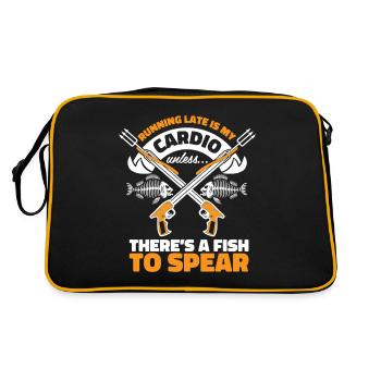 Speerfischen Angeln - Retro Tasche - Schwarz/Gold - Hinten