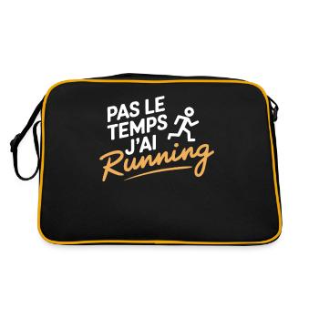 No Time I Have Running Runner Gift - Retro Bag - black/gold - Back