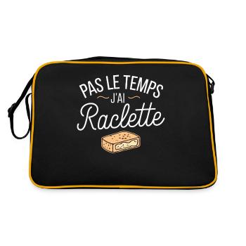 Pas Le Temps J'ai Raclette Cadeau Fromage - Sac Retro - noir/or - Dos
