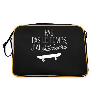 Pas Le Temps J'ai Skateboard Cadeau Skateur - Sac Retro - noir/or - Dos