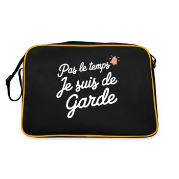 Keine Zeit, in der ich im Dienst bin Jobs Helden Humor - Retro Tasche - Schwarz/Gold - Hinten
