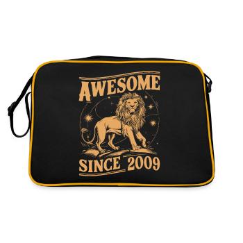 Leo Astrological Sign Zodiac Birthday Year 2009Leo - Retro Tasche - Schwarz/Gold - Hinten